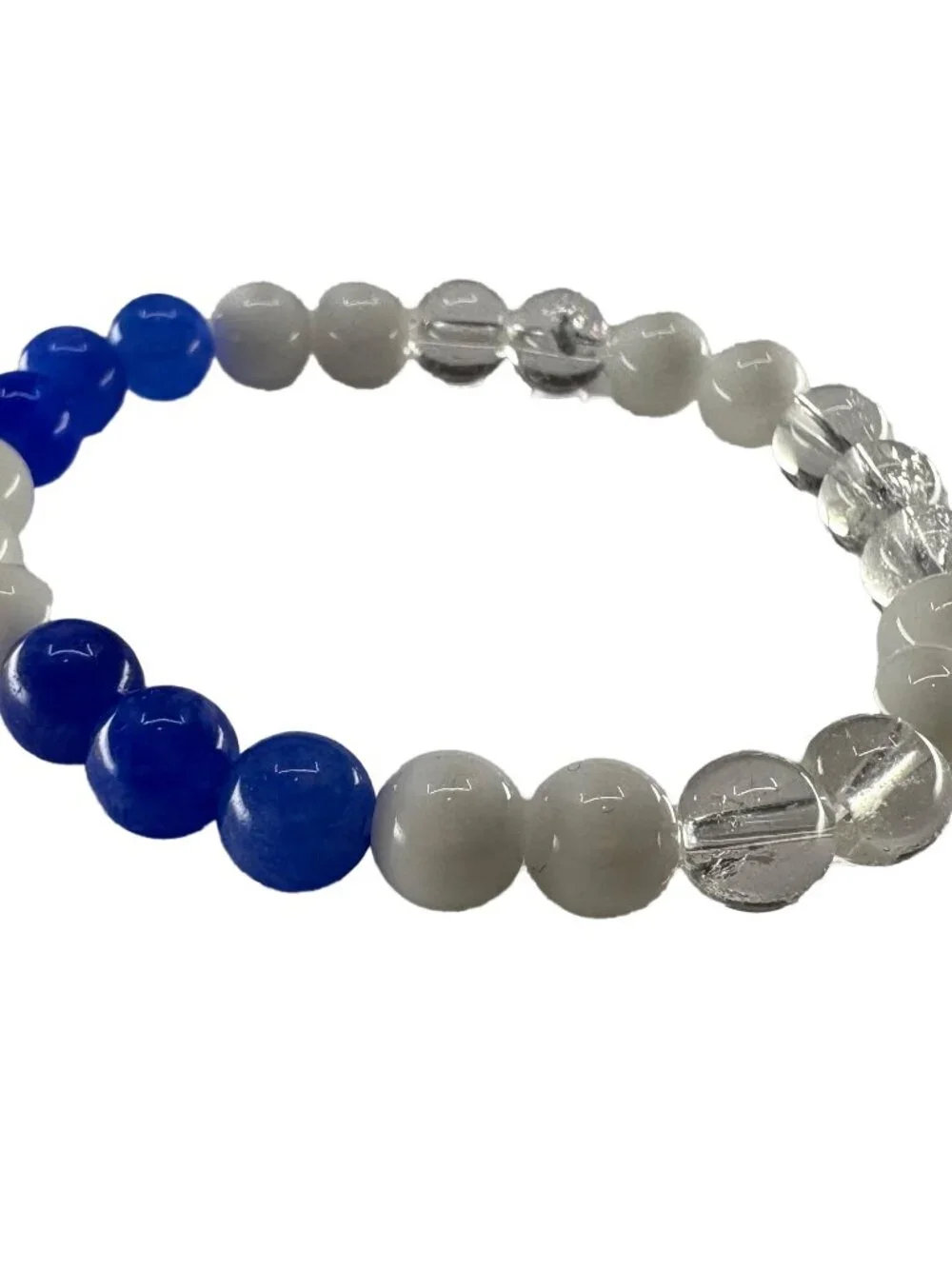 8mm Natural Blue Kyanite Tridacna Bracelet 6.75